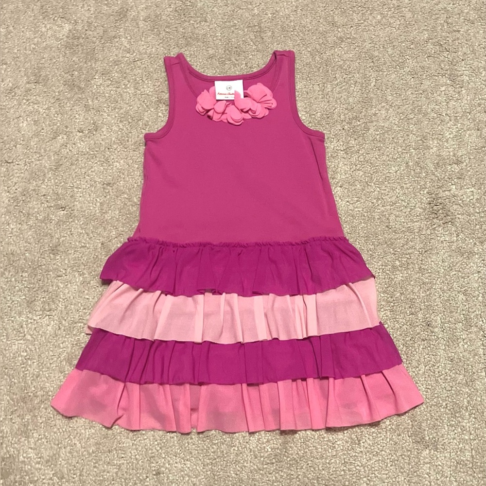 Hanna Andersson Fizzy Sundress, Vivid Pink - Size 100 (US 4) (GUC)